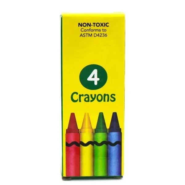 Bulk Crayons - 4 Count Assorted Colors