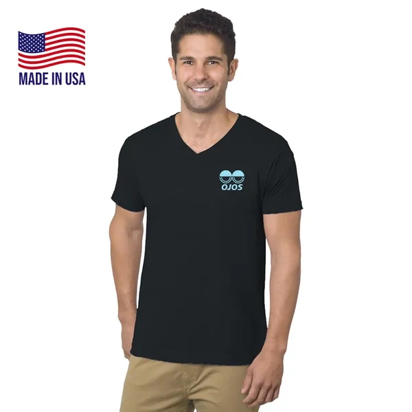 100% USA-Made Fine Jersey Crew V-Neck