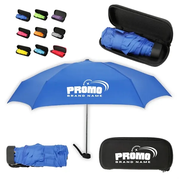 Compact Folding Travel Umbrella with Case Windproof Portable