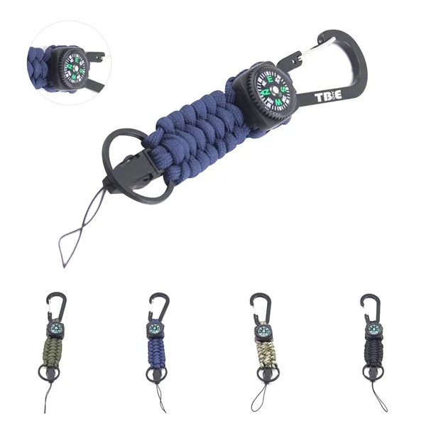Hand Braided Paracord Keychain With Compass