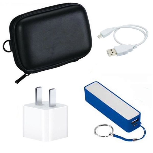 2200 mAh Deluxe Travel Kit Of Aluminum Power Bank