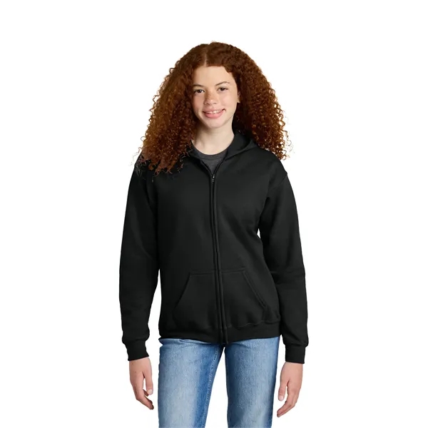 Gildan Youth Heavy Blend Full-Zip Hooded Sweatshirt.