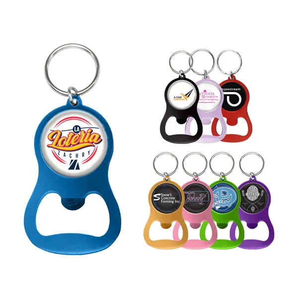 Colorful Aluminum Bottle Opener w/ Key Ring