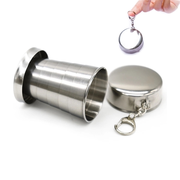 2 Oz. Mini Folding Travel Cup With Keychain