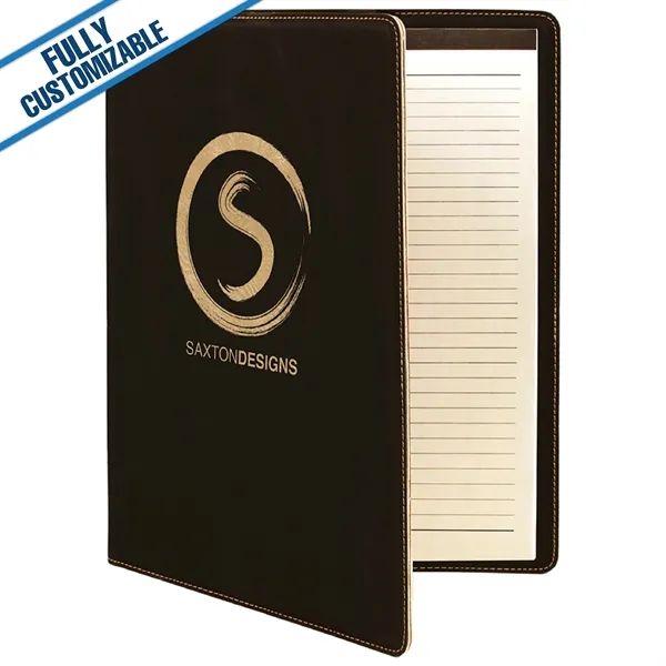 9.5" x 12" Engraved Leatherette Portfolio with Notepad