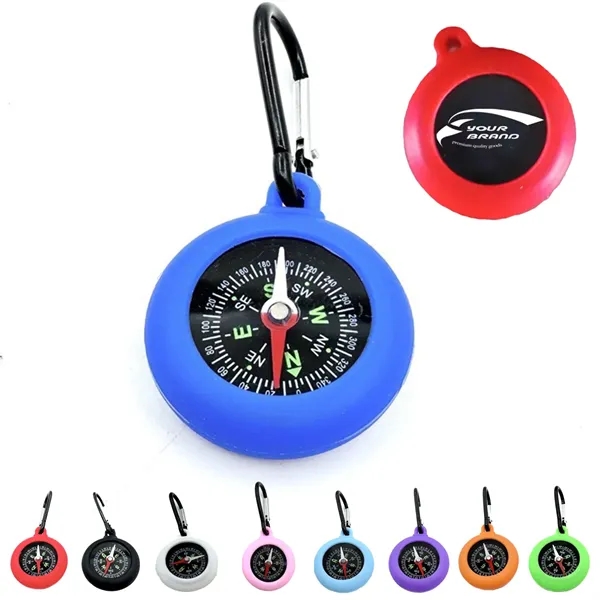 Camping Carabiner Outdoor Hiking Small Compass Keychain