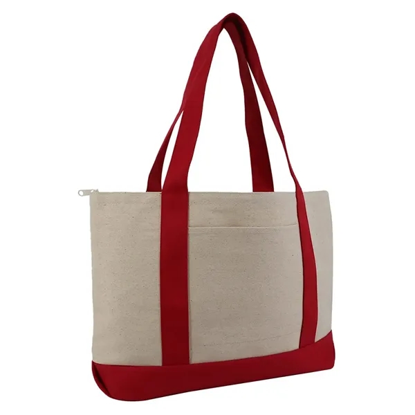 Liberty Bags Large Zippered Cotton Canvas Tote