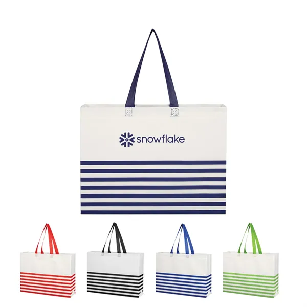 Non-Woven Horizontal Stripe Tote Bag