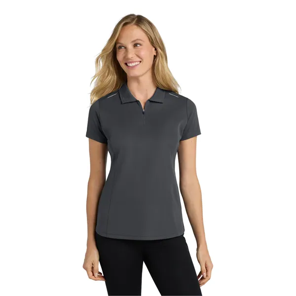 Port Authority Women's Pinpoint Mesh Zip Polo.