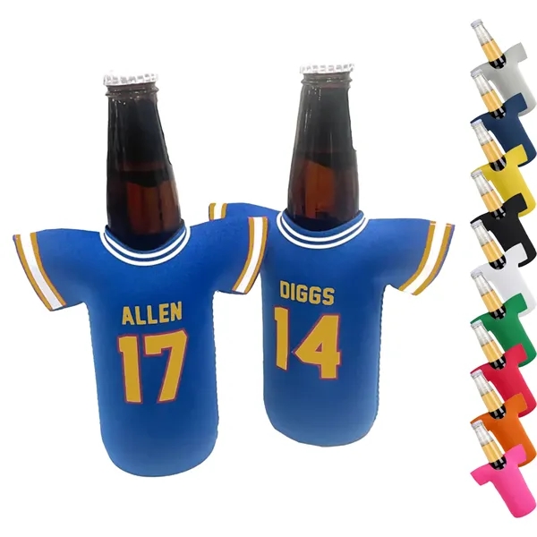 12 oz. Neoprene R-Neck T-SHIRT Collapsible Bottle Cooler