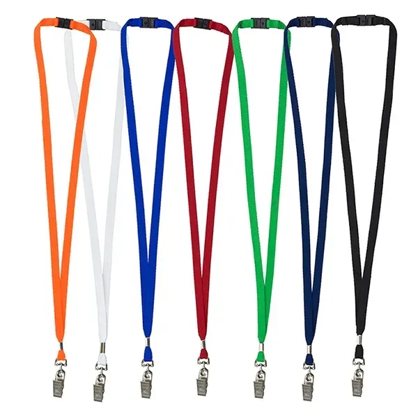 Blank Lanyard w/ Breakaway Safety Release - Bulldog Clip