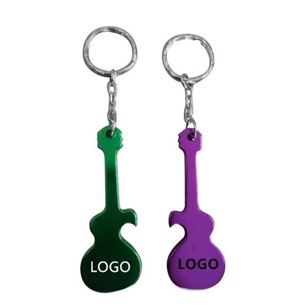 Music Guitar Shape Bottle Opener with Key Chain
