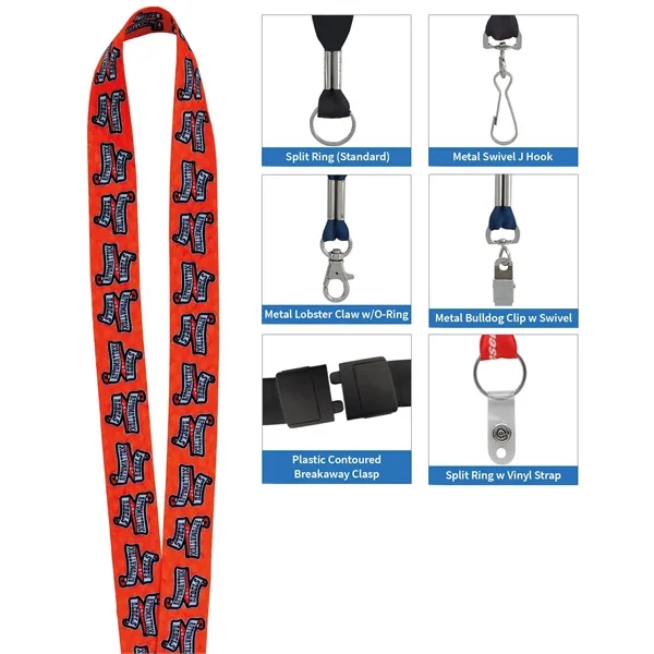 Good Value™ 1" RPET Fine-Print Lanyard