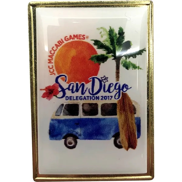 1/2" W x 1" H Rectangle Digistock Lapel Pins