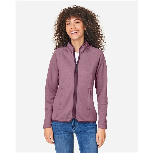 CORE365 Women's Venture Heathered Stripe Full-Zip Jacket