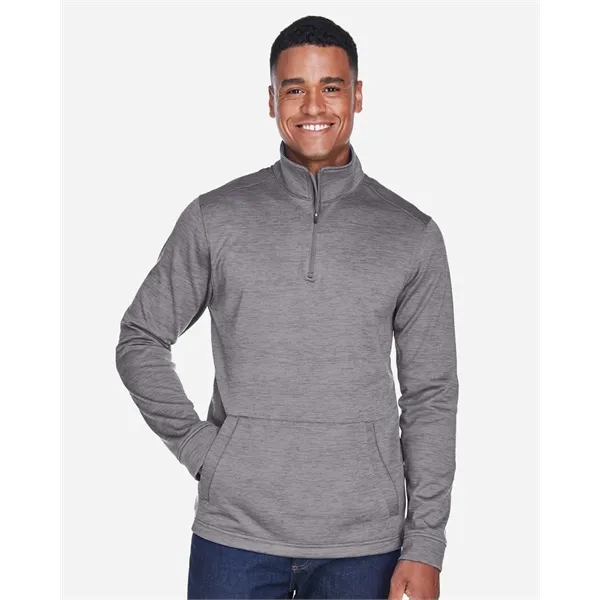 Devon & Jones Men's Newbury Melange Fleece Quarter-Zip Pu...