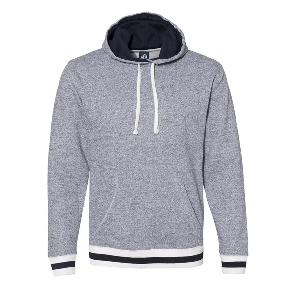 J. America Unisex Peppered Fleece Lapover Hooded Sweatshirt