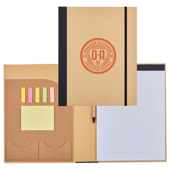 Recycled Cardboard Notebook w/ Notepad and Sticky Notes