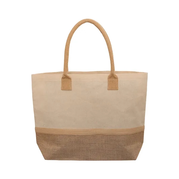Wanderlust Laminated Jute & Canvas Tote Bag