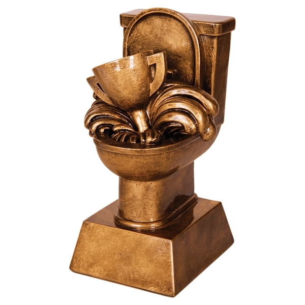 6 inch Antique Gold Toilet Loser Award