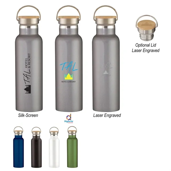 21 Oz. Tipton Recycled Stainless Steel Bottle With Bamboo...