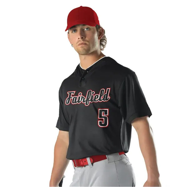 Alleson Athletic Youth Two Button Mesh Baseball Jersey wi...