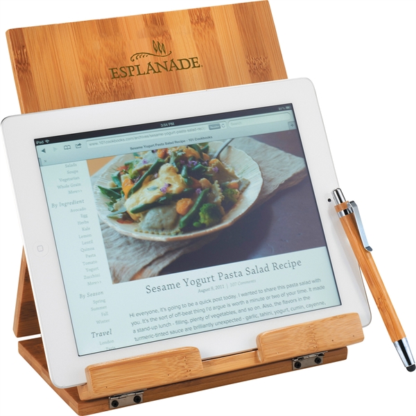 Tablet/Cookbook Stand with Ballpoint Stylus
