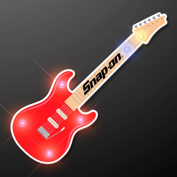 Red Guitar Flashing LED Light Pin