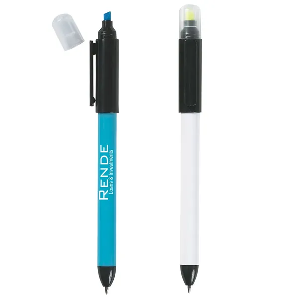 Twin-Write Pen With Highlighter