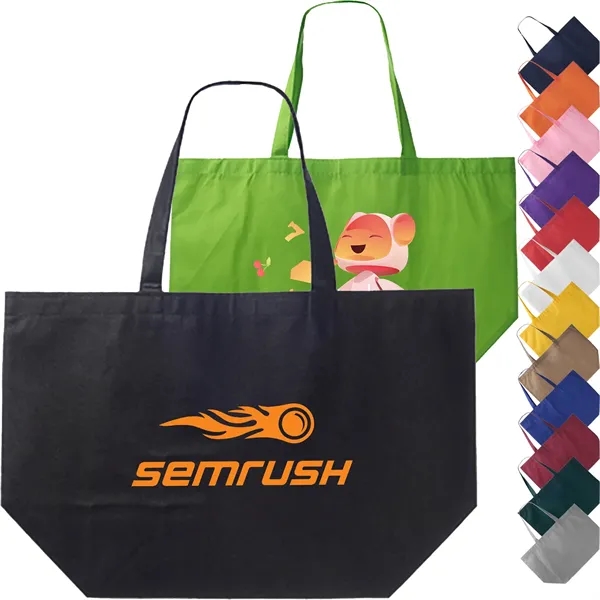 Non-woven promotional budget Tote Bag W/ Gusset (20"x13"x8")