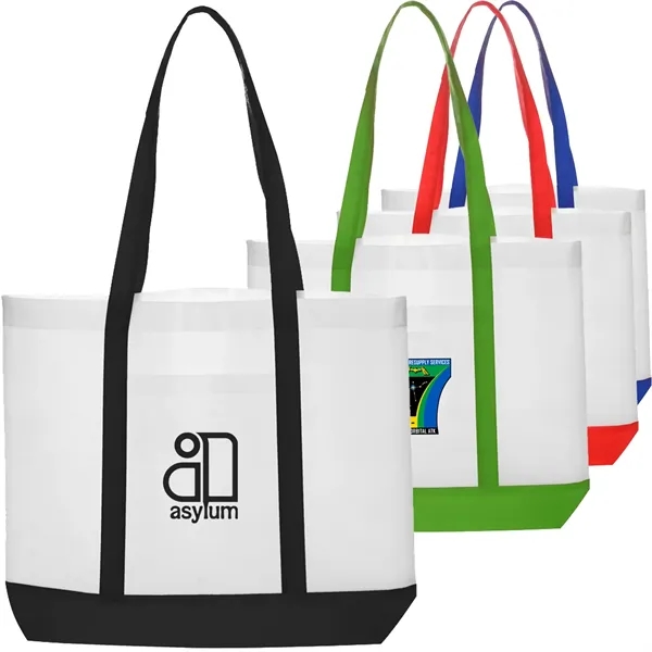 Non-woven Trim Color W/ Gusset Tote Bag (18"x14"x3")