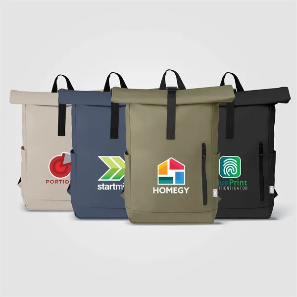 Malmo rPET Waterproof Zipper 15-Inch Laptop Rolltop Backpack