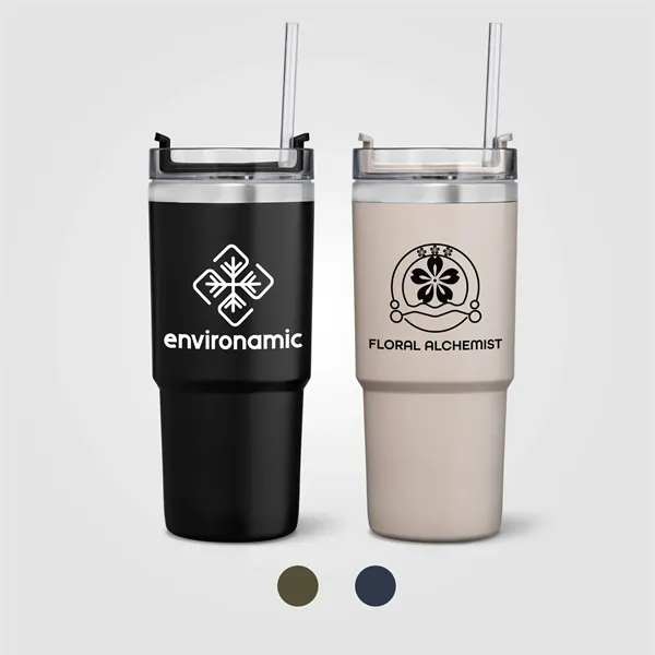 Recycled Stainless Steel Double Wall Leakproof Straw Tumbler
