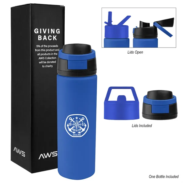 AWS 24 Oz. Pop Sip Recycled Stainless Steel Bottle Kit