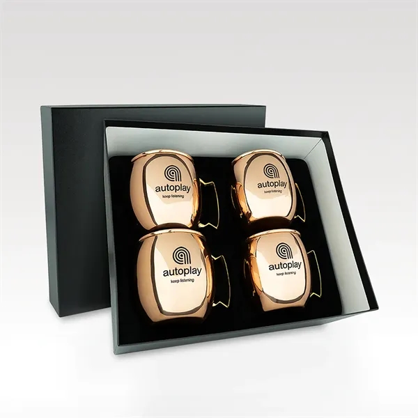 Moscow Mule Mug 4-Piece Set - Smooth Solid Copper