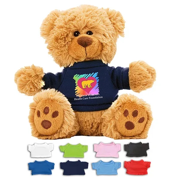 6" Plush Teddy Bear With Choice of T-Shirt Color