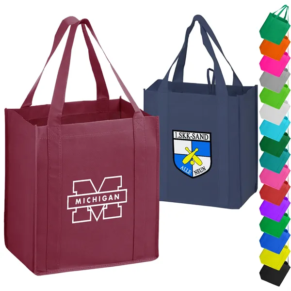 Heavy Duty Non-Woven Shopping Tote Bag w/ Gusset 13"x15"x10"