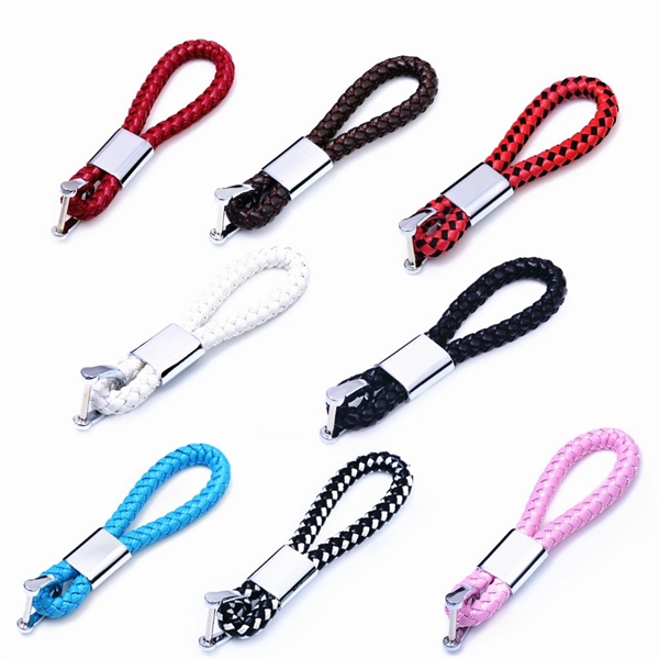 Braided Leather Key Chain Car Ring Keychain