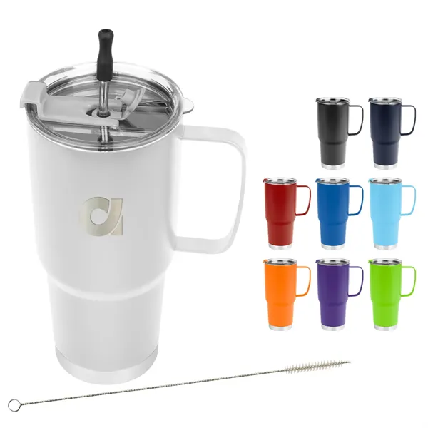 30 Oz. Lisbon Stainless Steel Tumbler With Straw
