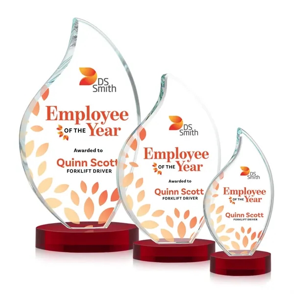 Odessy Flame VividPrint™ Award on Alberton Base - Red