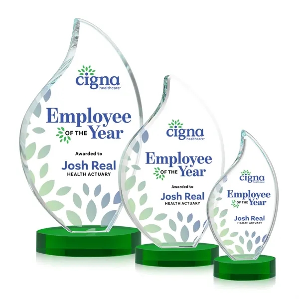 Odessy Flame VividPrint™ Award on Alberton Base - Green