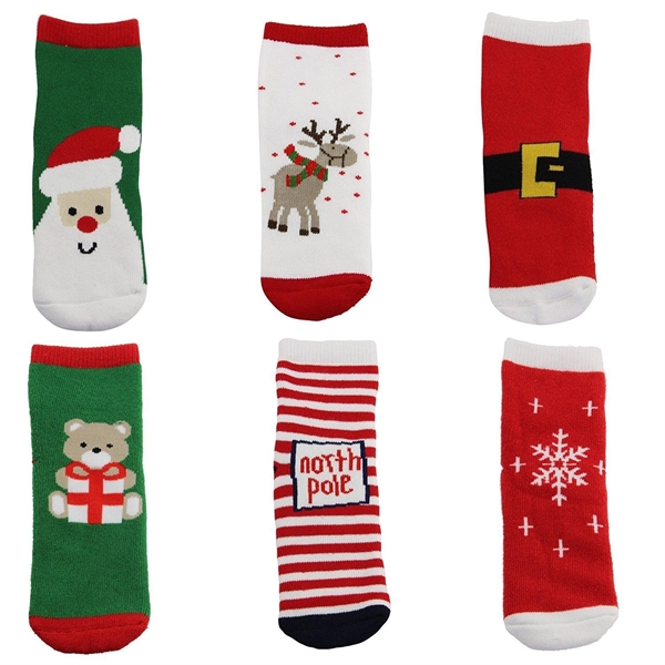Kids Christmas Snowflake Cotton Socks