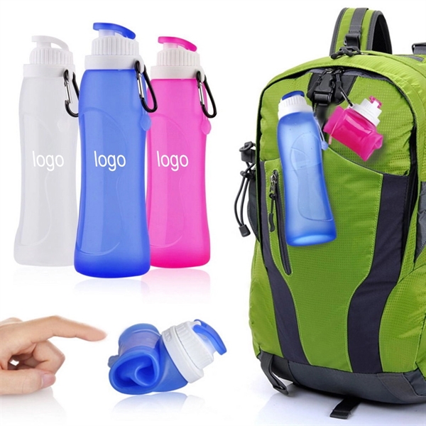 17 OZ Silicone Collapsible Water Bottle