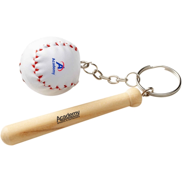 Baseball Bat and Ball Keychain