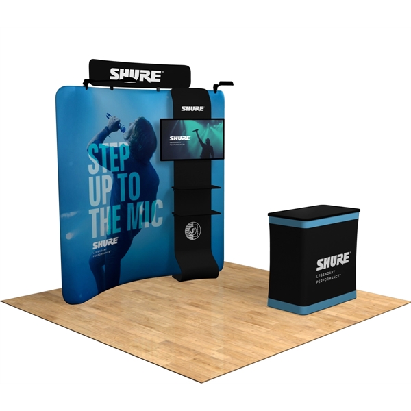 8ft QuickZip MAX Curved Trade Show Display w/ Media Kit