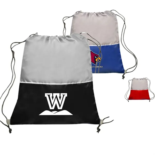 Two Tone Drawstring Backpacks (16.5" x 14.5")
