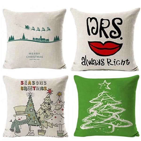Decorbox Cotton Linen Square Decorative Throw Pillow Case Cu