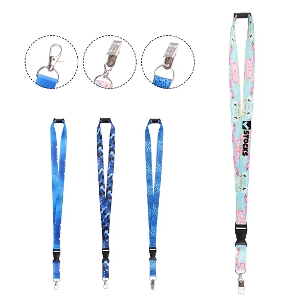 3/4" Custom Breakaway Lanyards Keychain W/ Detachable Buckle