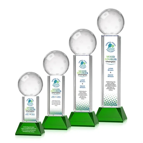 Pickleball VividPrint™ Award on Stowe Base - Green