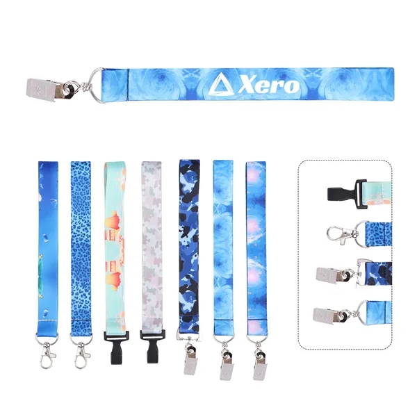 3/4" Full Color Polyester Wrist Lanyard Keychain